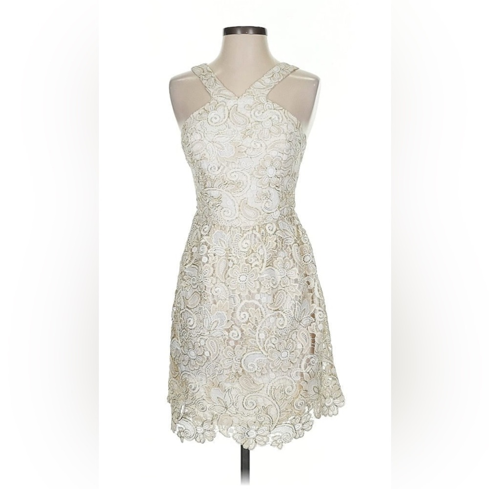Club Monaco Elegant Cream Lace Dress